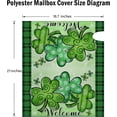 thumbnail image 2 of St. Patricks Day Shamrock Clover Welcome Mailbox Cover Magnetic Standard Size 21" x 19", Lucky Green Buffalo Plaid Decorative Post Letter Box Wrap Decor Irish Garden Yard Outdoor Decoration, 2 of 6