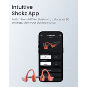 SHOKZ OpenSwim Pro - Open-Ear Bluetooth Headphones & 32GB MP3 Player, IP68 Waterproof, Bone Conduction Headphones, Running and Swimming, Red