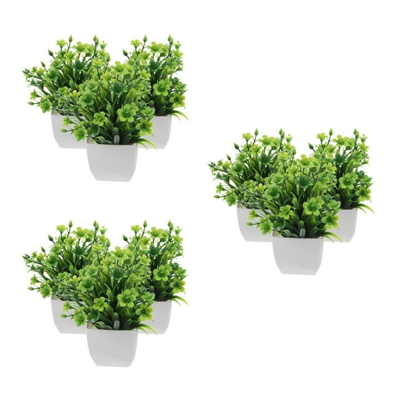 9 pcs Artificial Greenery Farmhouse Realistic Faux Plants Indoor Decoration Artificial Plants in Pots Fake Green Plants for Living Room Office