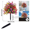 thumbnail image 5 of Artificial Plants Outdoor, Red Geraniums Artificial Flowers, Ongmies Artificial Greenery with Garden Stake – 22" Faux Shrubs for Outdoor, Porch & Wedding Decor, 1 Artificial Violet Stake, 5 of 6