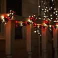 thumbnail image 5 of Wintergreen Lighting Red/Clear Cluster String Lights Garland, 9ft, 300 Lights, Green Wire Christmas Patio Porch Railing Banister Lights, 5 of 5