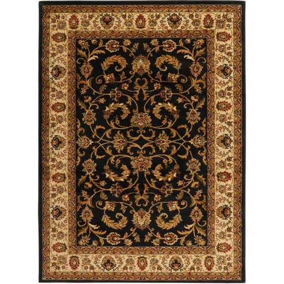 Home Dynamix Royalty Elati Traditional Ornate Damask Area Rug, Black/Ivory, 43"x62"