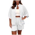thumbnail image 1 of Wyzesi Boxing Shorts Suit Girl Pink Sleeveless Crop Top Pocket Design Shorts with Drawstring Set with Coat Plus Suit Dress Interview Pink Sweatsuit Set for Women Plus, 1 of 5