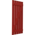 thumbnail image 3 of Ekena Millwork 19 1/2"W x 39"H Americraft Five Board (2 Batten) Exterior Real Wood Spaced Board-n-Batten Shutters w/ Z-Bar (Per Pair), Fire Red, 3 of 10