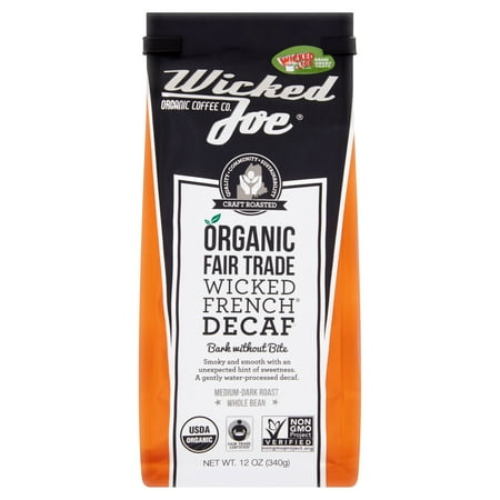 Wicked Joe Coffee Coffee Bean Decaf D Roast,12 Oz (Pack Of 6)