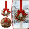 thumbnail image 2 of Elegant Bow Wreath For Front Door Holiday Festive Floral Arrangement With Berries For Seasonal Home Celebration Dried Wreath Wreath for Front of Vehicle Solar Powe Christmas Wreath Neon Wreath Summer, 2 of 6