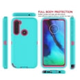 thumbnail image 2 of Tekcoo for Motorola Moto E 2020 / Moto G Stylus / Moto G Power / Moto G Pro Case, 3-in-1 Full Protection Heavy Duty Armor Hard Plastic & Shock Absorption Rubber Rugged Bumper Case -Turquoise, 2 of 7