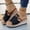 Black, variant on Women's Summer Hemp-Woven Flip-Flops, Thick-Soled Wedge Platform Design, Open Toe Non- Comfort Sandals, Stylish Casual Beach Slides for Daily Outdoor Wear Black 36