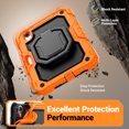 thumbnail image 4 of for iPad Mini 7th/6th Generation Case 8.3 inch 2024/2021, 360 Rotating Shockproof Cover with Stand, Handle, Shoulder Strap, Orange, 4 of 7