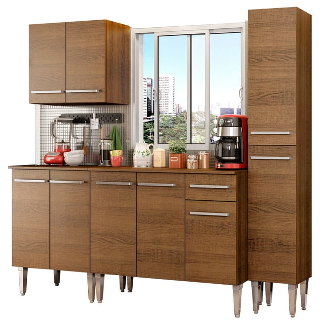 Cocina Integral Completa 201cm Emilly Sing Madesa 01 - Marrón