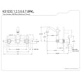 thumbnail image 2 of Kingston Brass KS1223PKL Duchess Double-Handle Wall Mount Bathroom Faucet, Antique Brass, 2 of 5