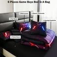 thumbnail image 6 of URBONUR 6 Pieces Red Blue Twin Size Comforter Set for Kids Teens Gaming Boys Bedding Set Lightning Gamepad Bed in a Bag with Sheets(Red Blue Twin), 6 of 10