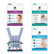Linnielou LLEC Disposable 3-in-1 Changing Kit, LLEF Disposable 3-in-1 Feeding Kit, LL20PM Disposable Placemats 20 Count & LL400 Disposable Diaper Sacks 400 Count