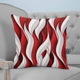 thumbnail image 4 of 24x24 Pillow Covers Set of 2, Red White Moire Throw Pillow Covers Decorative Couch Cushion Case, Modern Abstract Art Microfiber Square Pillowcases for Bedroom Car Living Room, 4 of 7