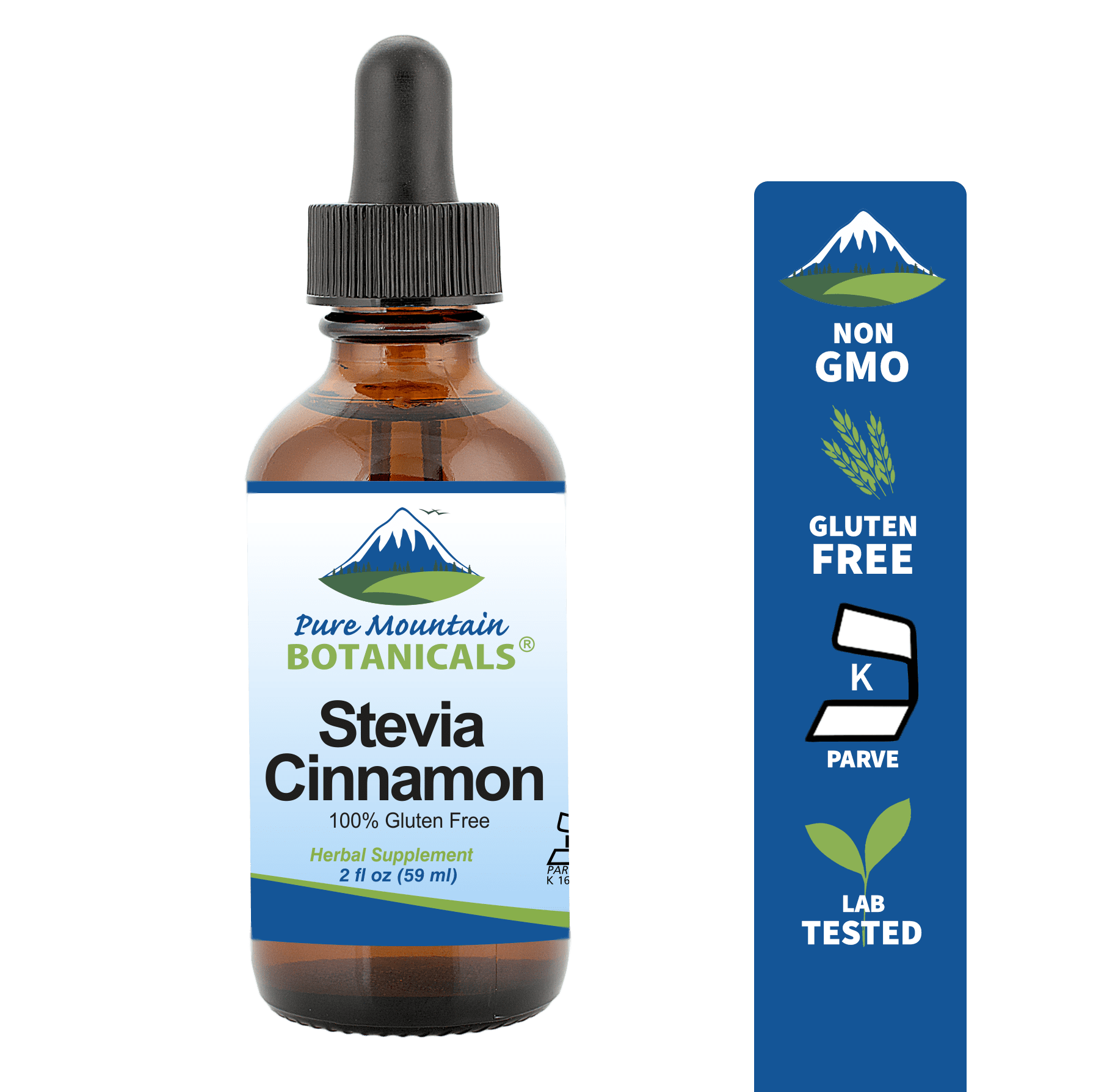 Liquid Stevia Sweet Cinnamon Drops Alcohol Free Vegan and Kosher