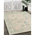 thumbnail image 3 of Ahgly Company Machine Washable Indoor Round Abstract Tan Brown Gold Area Rugs, 4' Round, 3 of 7
