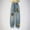 Navy, variant on HAOTAGS Elastic Waist Jeans Kid Loose Wide Leg Cargo Demin Pants Stretch Pocket Navy 11 Years