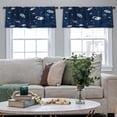 thumbnail image 4 of LALILO Kitchen Curtain Valance Colorful Cute Space Doodle Rod Pocket Window Curtain 52"x 18" Set of 2, 4 of 5