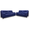 thumbnail image 1 of Sala de Piel Genuina Sofá y Love Seat ConfortoPiel Isabela Azul, 1 of 5