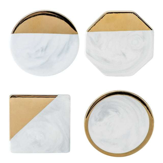 Tea Cup Place Mat,Gold Marble Coasters Ceramic Gold Marble Coasters Tea Cup Pad Tried and Trusted