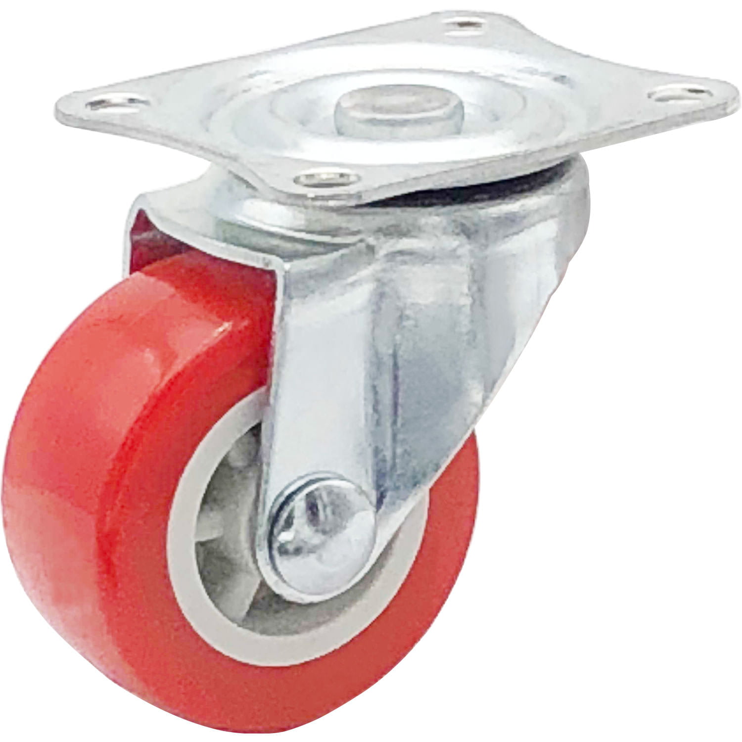 Lot of 24 1.5" Low Profile Caster Wheels Soft Rubber Swivel Caster RED 