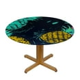 thumbnail image 3 of JEUXUS  Round Washable Table cover Waterproof Round Table Cover Colorful Pineapple Black for Indoor Outdoor Patio Wedding Parties, 3 of 7