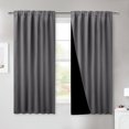 thumbnail image 6 of NICETOWN 100% Blackout Curtains for Bedroom, Thermal Insulated Energy Efficient Drapes 2-Layer Light Blocking Noise Reducing Window Treatments for Living Room, Grey, 52"x84", 2 Panels, 6 of 8