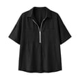 thumbnail image 7 of Enjoytime Women Tops V Neck Collared Half Zip Up Short Sleeve Shirts Summer Casual Work Blouses, 7 of 7