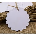 thumbnail image 2 of 1000PCS Scalloped Wedding White Card PaperTag Bonbonniere Favor Lolly Bag Gift Tags with Jute Twines, 2 of 4