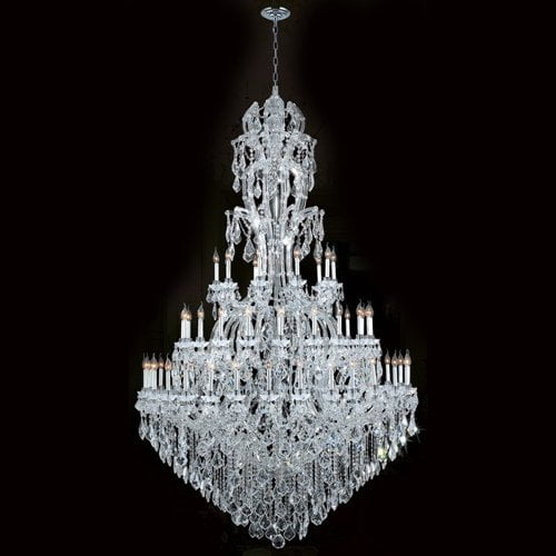 Maria Theresa Collection 60 Light Chrome Finish Crystal Chandelier 65 D X 108 H Three 3 Tier Round Extra Large Walmart Com Walmart Com