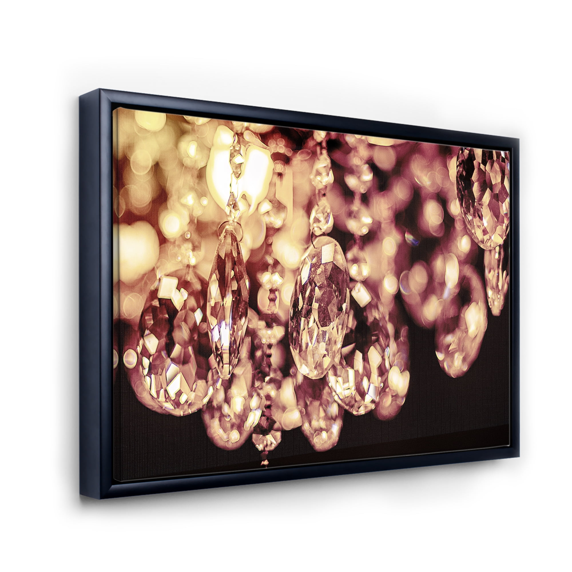 Designart 'Chandelier With Chrystak Hanging' Modern Framed Canvas Wall Art Print
