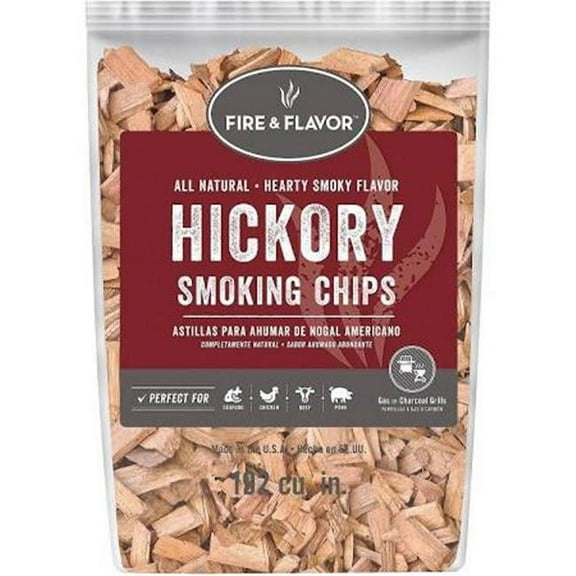 Fire & Flavor Premium All Natural Smoking Wood Chips, 2 Pounds, Hickory