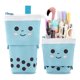 thumbnail image 1 of Estuche telescópico para lápices y bolígrafos, bonito estuche de papelería emergente, bolsa transformable vertical con organizador de lunares con cara sonriente, ideal para neceseres y bolsas de, 1 of 8