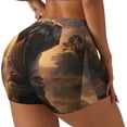 thumbnail image 2 of Kdxio Lake Meditating Elephant Print Workout Shorts for Women Seamless Soft Smooth Gym Yoga Scrunch Active Shorts, 2 of 5