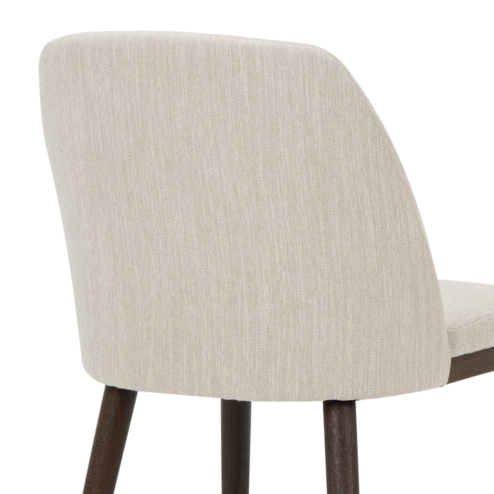 EOP Modern Upholstered Dining Chairs Set of 6, Wooden Dining Side Chairs with Curved Backrest, Armless Kitchen Chairs for Dining Room & Restaurant, Beige