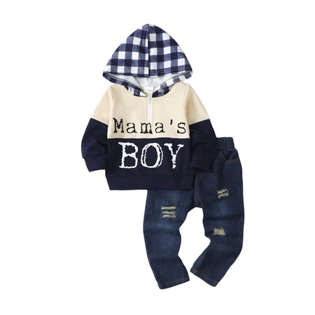 2T Baby Boy Clothes Infant Toddler Boy Outfits Denim Jeans Boys Fall Winter Clothing Pants Set 2-3T