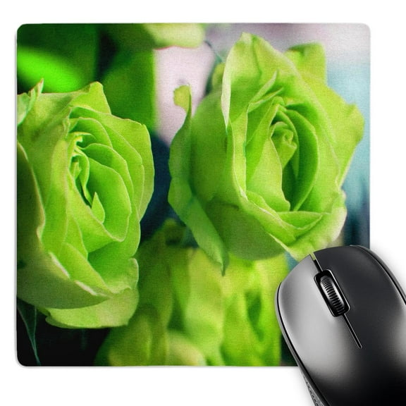3dRose, Three Bright Green Roses, MousePad