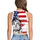 thumbnail image 2 of VISgogo Mujeres Día de la Independencia Tank Tops, Adultos Slim-fit Star amp; Stripe Print Cuello Redondo Crop Tops VISgogo moda, 2 of 5