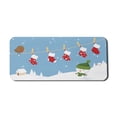 thumbnail image 1 of Christmas Computer Mouse Pad, Little Bird and Socks Hanging on Clothesline Snowy Kids Children Cartoon Print, Rectangle Non-Slip Rubber Mousepad X-Large, 35" x 15", White Blue, by Ambesonne, 1 of 2
