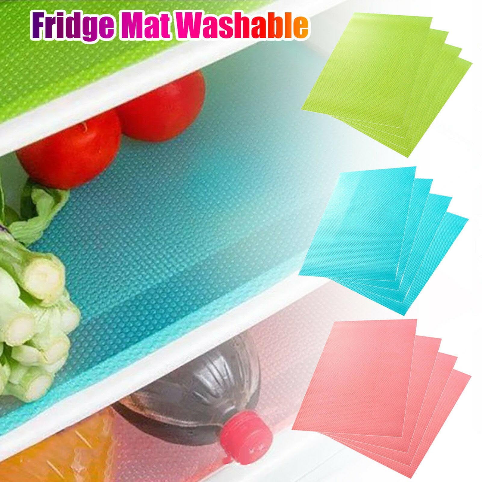 4Pcs Refrigerator Mat Table Pad Moisture-proof Cabinet Mat Silicone Placemat Mat 