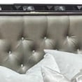 thumbnail image 4 of Bet Queen Bed, Silver Faux Leather Upholstery, LED, Crystal Accents, Black, 4 of 7