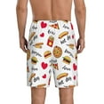 thumbnail image 3 of Naloa Fast Food Men's Short Pajama Pants, Lounge Comfort Shorts with Elasticized Waistband and Side Pockets - Small, 3 of 9