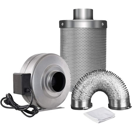 

ipower 4 inch 190 cfm duct inline fan with 4 carbon filter 8 feet ducting combo for grow tent ventilation