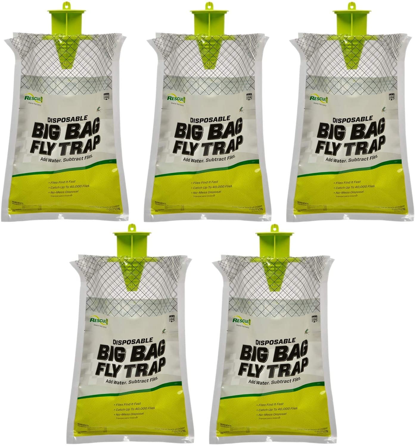 RESCUE! Big Bag Fly Trap Large Capacity Disposable Outdoor Hanging Fly