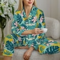 thumbnail image 6 of Fotbe Tropical Floral Pattern Long Sleeve Pajama Set for Women,Sleepwear Set,2-piece Loungewear Set,Soft PJs Comfy Nightwear with Pockets -XX-Large, 6 of 7