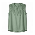 thumbnail image 6 of Embroidered Tops for Women Summer Casual Sleeveless V Neck Tank Top Lightweight Button up Loose Fit Blouse for Daily Wear, 6 of 6