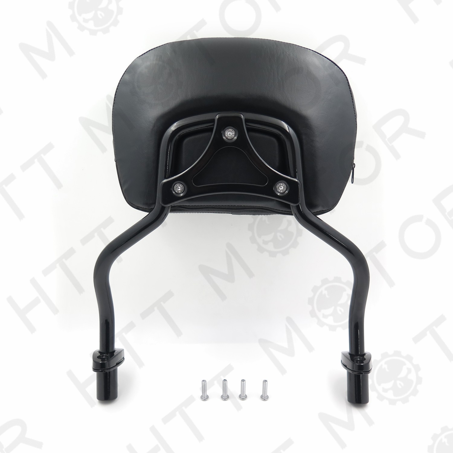 HTTMT Black Detachable Sissy Bar Pad & Backrest For Harley FLRT