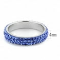 thumbnail image 4 of Womens Ring Anillo Para Mujer Stainless Steel Ring with Top Grade Crystal in Sapphire, 4 of 5