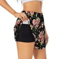thumbnail image 2 of Haiem Rose Flowers Women's 2 in 1 Running Shorts - Lightweight Athletic Workout Gym Yoga Breathable Sports Shorts Liner with Phone Pockets-Large, 2 of 9
