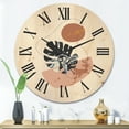 thumbnail image 2 of Designart 'Abstract Tropical Monstera Shapes and Leaves' Modern Wood Wall Clock, 2 of 5